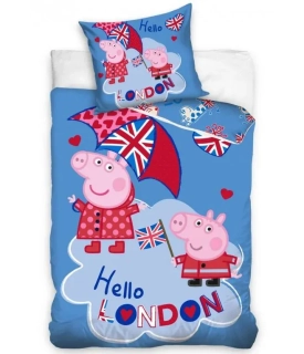 Povlečení Peppa Pig a George v Londýně 140x200/70x90 cm