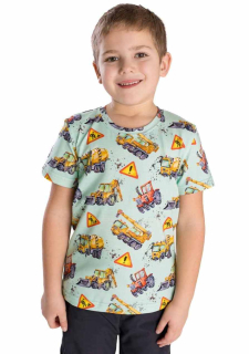 Chlapecké tričko Betty mode vel. 122,128 traktor na stavbě