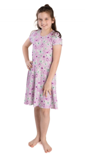 Dívčí šaty Betty mode Agata vel. 110-128 fialové s motýlky