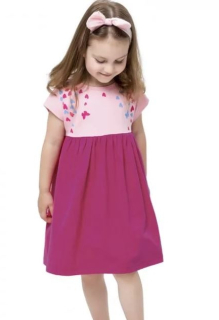 Dívčí šaty Winkiki Love Paris vel. 116,122 tmavě růžové