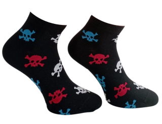 České chlapecké/pánské kotníkové ponožky REBEL vel. 24-27 (37-41), 28-31 (42-46) černé