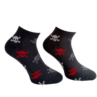 České chlapecké/pánské kotníkové ponožky REBEL vel. 24-27 (37-41), 28-31 (42-46) tmavě šedé