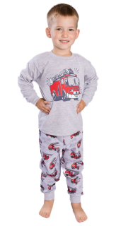 Chlapecké pyžamo Betty Mode šedé vel. 128,134 hasiči