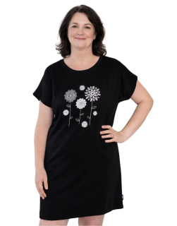 Dívčí a dámská noční košile Betty mode MANDALY vel. 158-XXXXL černá