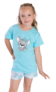 Dívčí letní pyžamo Betty Mode vel. 110,122 modré s myškou
