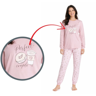Dámské pyžamo Betty Mode Donut vel. M-XXXL starorůžové