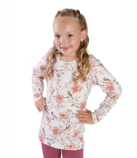 Dívčí triko Betty mode vel. 146,152 květované smetanové