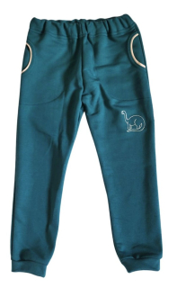 České chlapecké tepláky bavlněné vel. 92 petrolejové dino