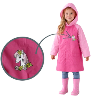 Dívčí pláštěnka Viola 5906 a 5907 vel. 86-130 růžová s koníkem