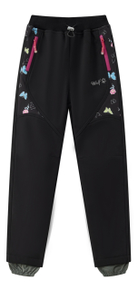 Dívčí softshellové kalhoty Wolf s fleecem B2491 vel. 98-110 černé