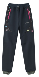 Dívčí softshellové kalhoty Wolf s fleecem B2491 vel. 92,104,110 tmavě modré