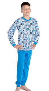 Chlapecké pyžamo Betty Mode vel. 122-146 fotbal míče modré