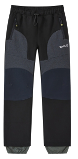 Chlapecké softshellové kalhoty Wolf s fleecem B2493 vel. 92,104 černé / černé zipy