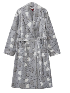 Dámský župan Wolf Z2495 vel. L,XL šedý se srdíčky