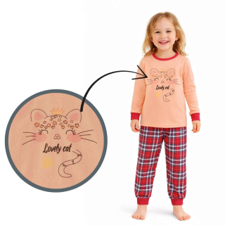 Dívčí pyžamo Wolf S2452 vel. 110-134 pastelově oranžové