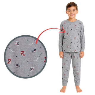 Chlapecké pyžamo Wolf S2455 vel. 104-134 šedé hokej