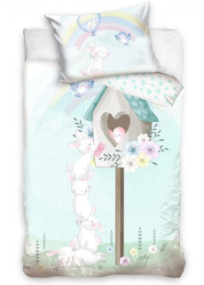 Povlečení do postýlky Králičí pošta 100x135/40x60 cm