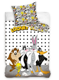 Povlečení na velkou postel Kamarádi z Looney Tunes 140x200/70x90 cm