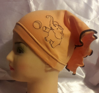 Jarní/podzimní šátek se sloníkem obvod 42-49 cm meruňkový