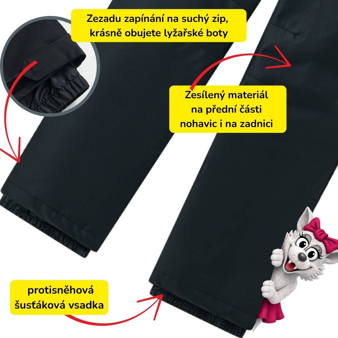 Oteplovačky U Wolfky - detail nohavice