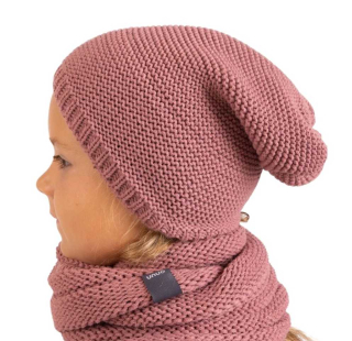 Pletená čepice Unuo starorůžová