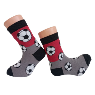 České chlapecké ponožky KOPAČÁK tmavě šedé s červenou