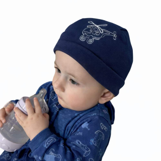 Jarní pirátka tmavě modrá s vrtulníkem obvod 45-49 cm