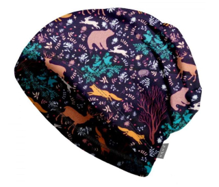 Dětská fleecová čepice Unuo noční zvířátka